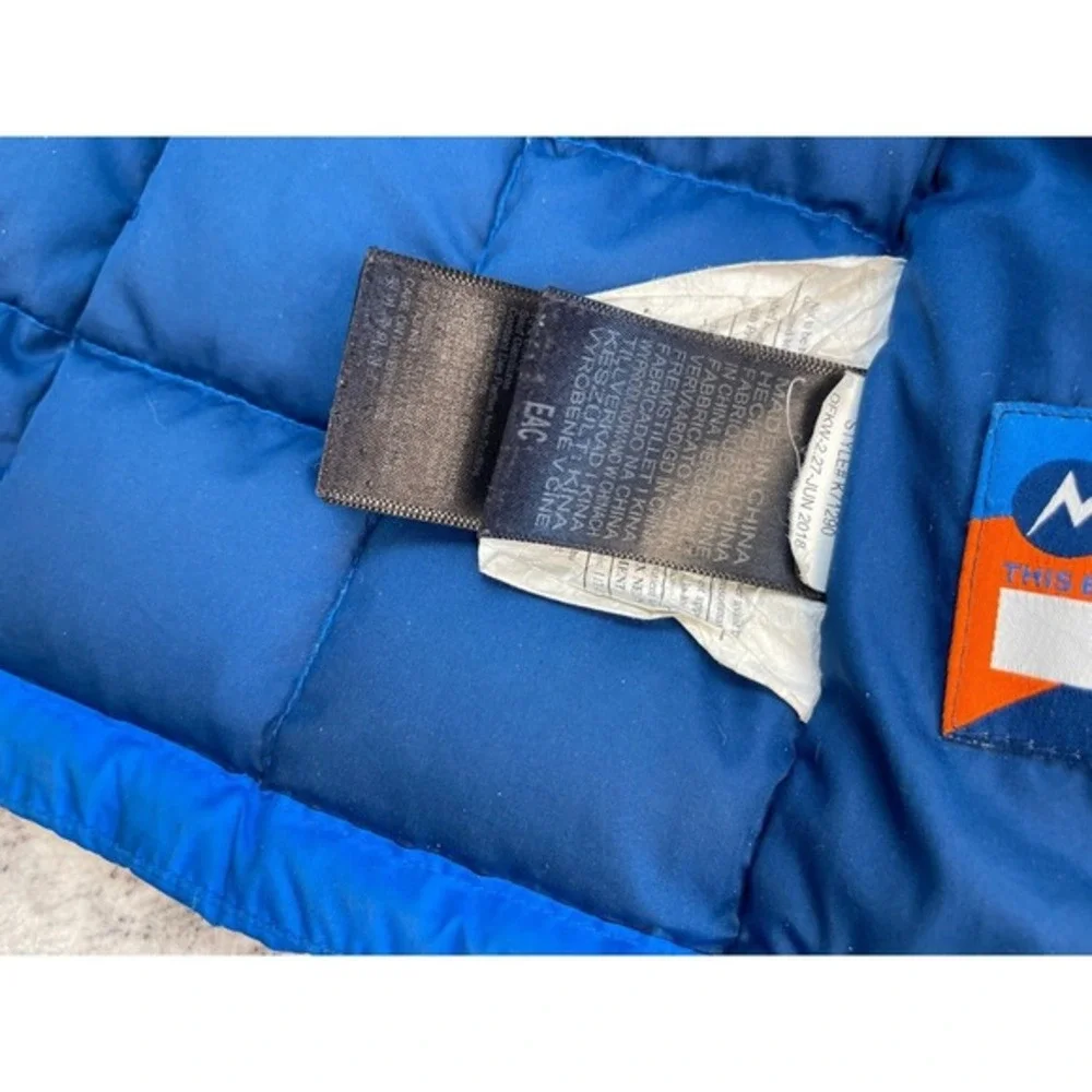 Marmot Boys Blue Quilted Jacket Grid Stitch Down Puffer Cold‎ Weather Coat